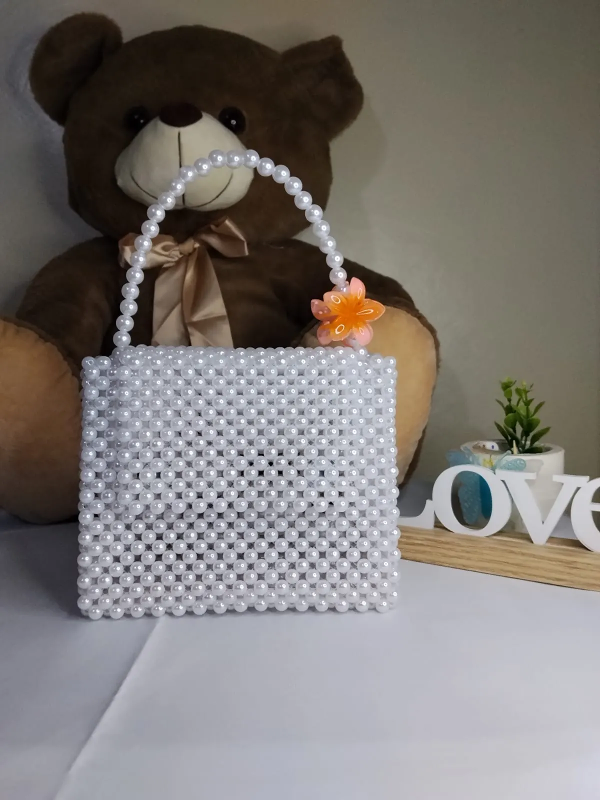 Pearl Blossom Beaded Bag