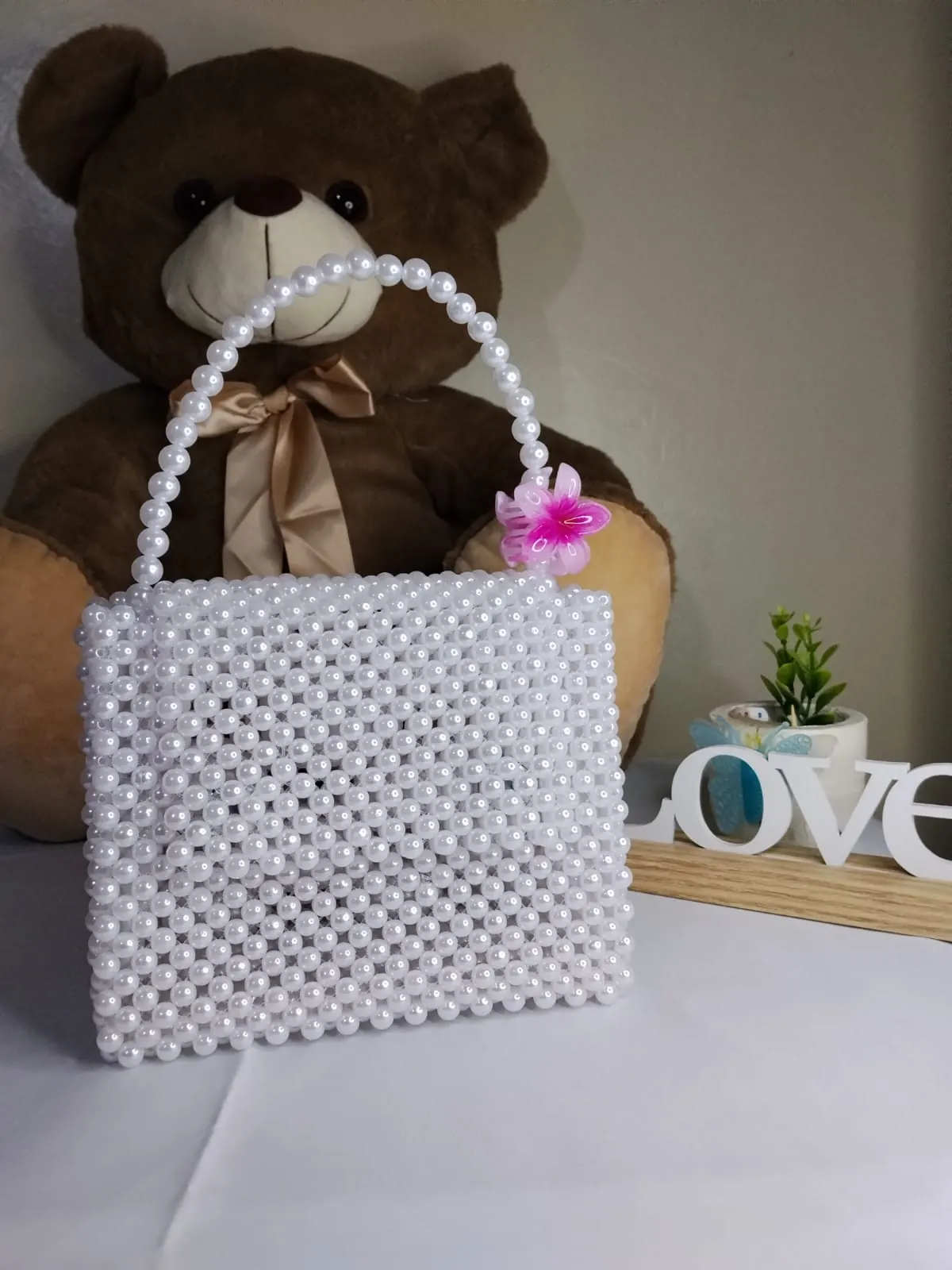 Pearl Blossom Beaded Bag