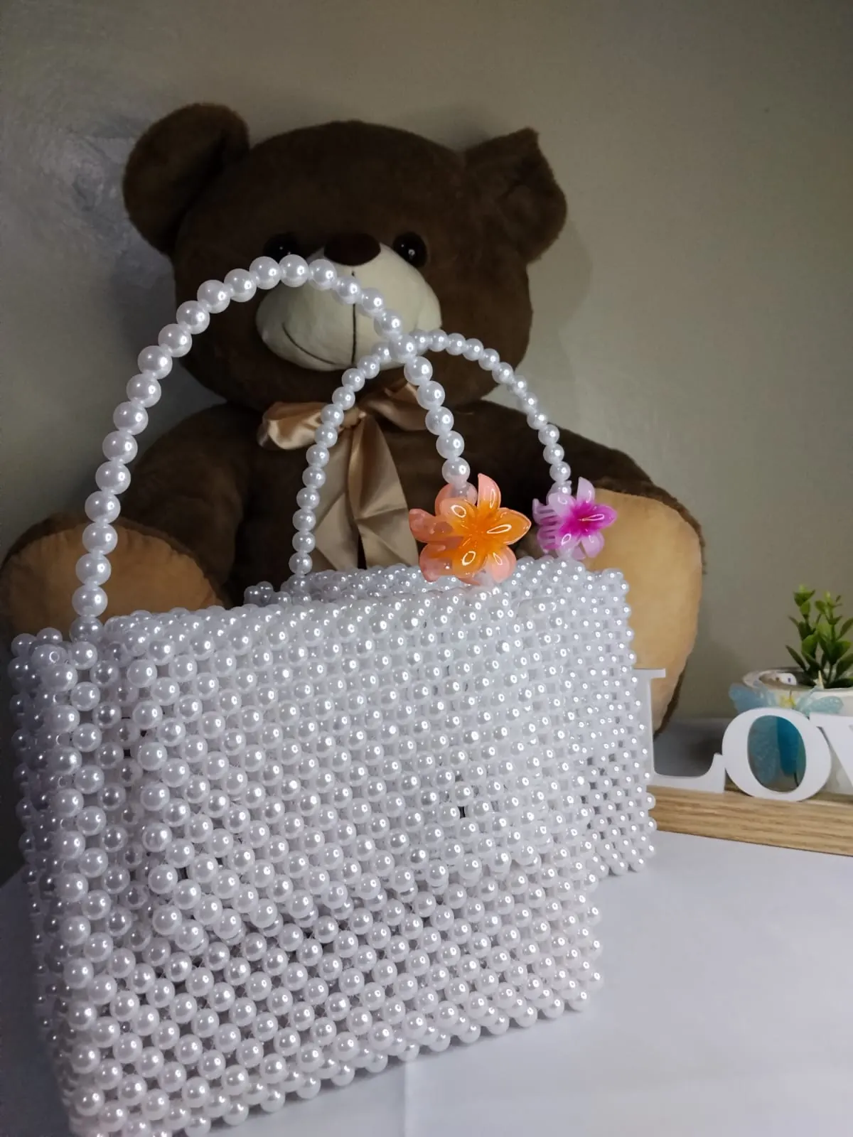 Pearl Blossom Beaded Bag