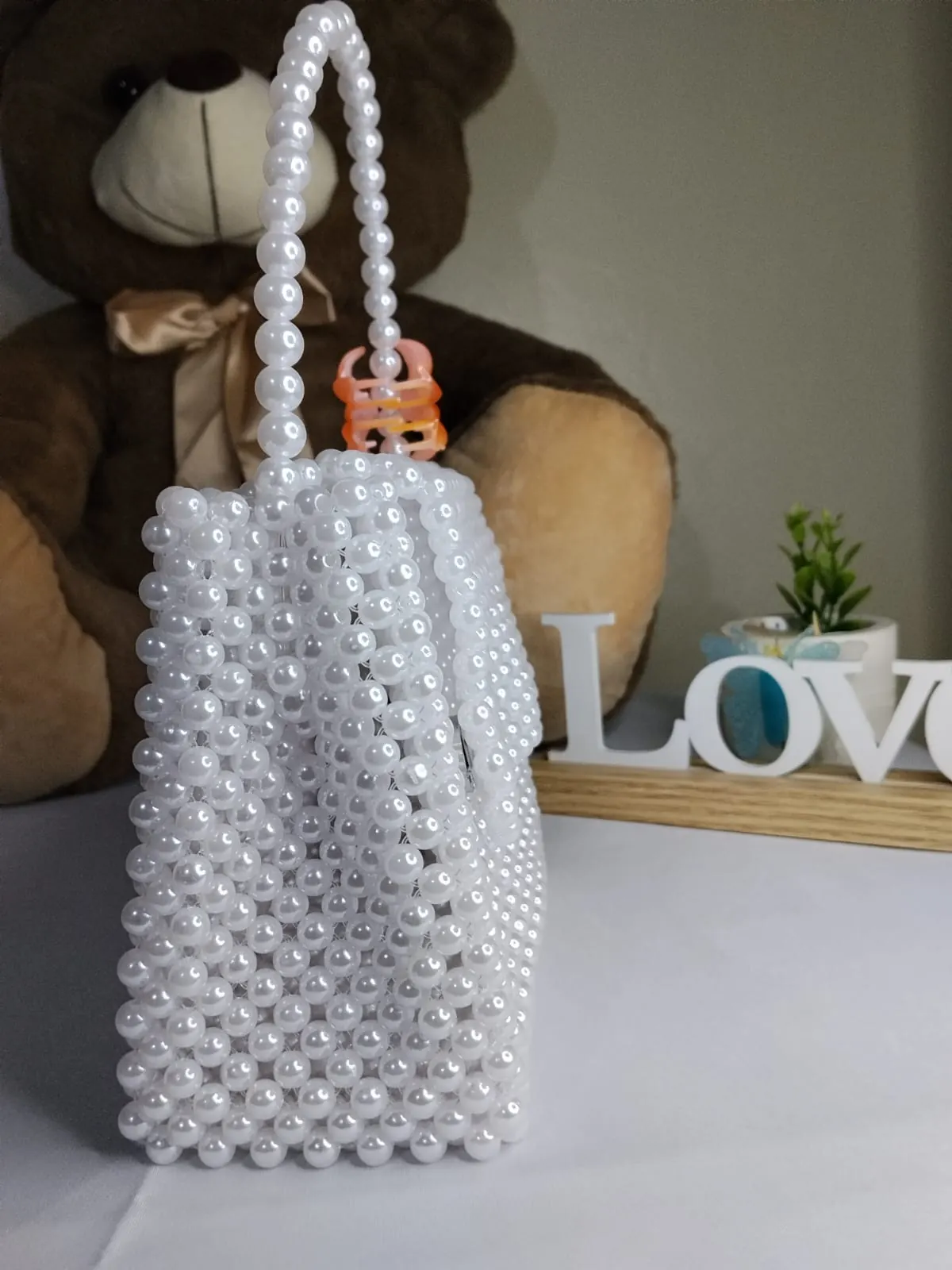 Pearl Blossom Beaded Bag
