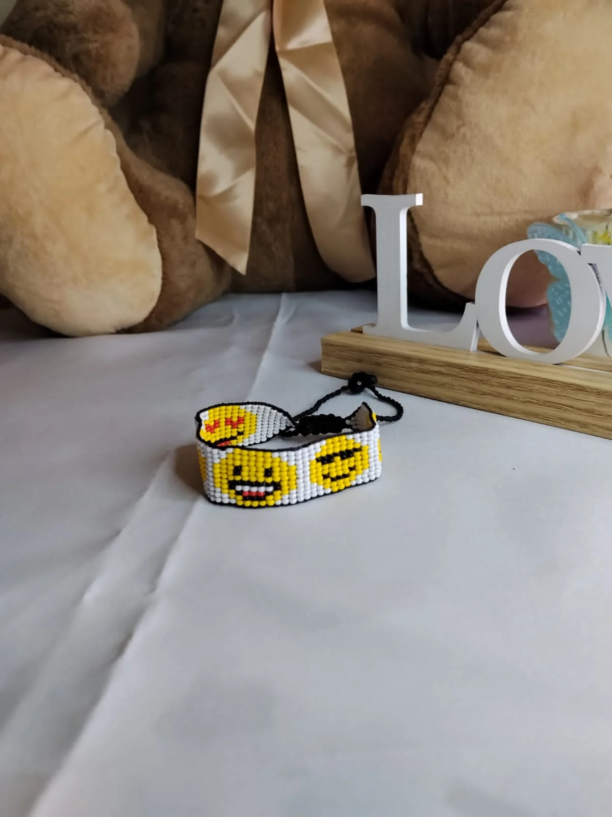 Aura Emoji Bracelet (Adjustable Beaded Design)