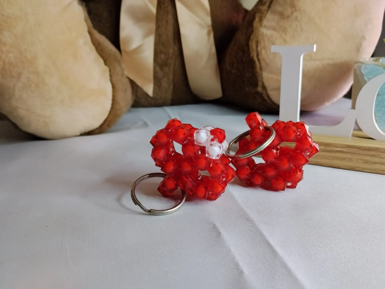 Aura Heart Charm Keyholder (Handmade Beaded Design)