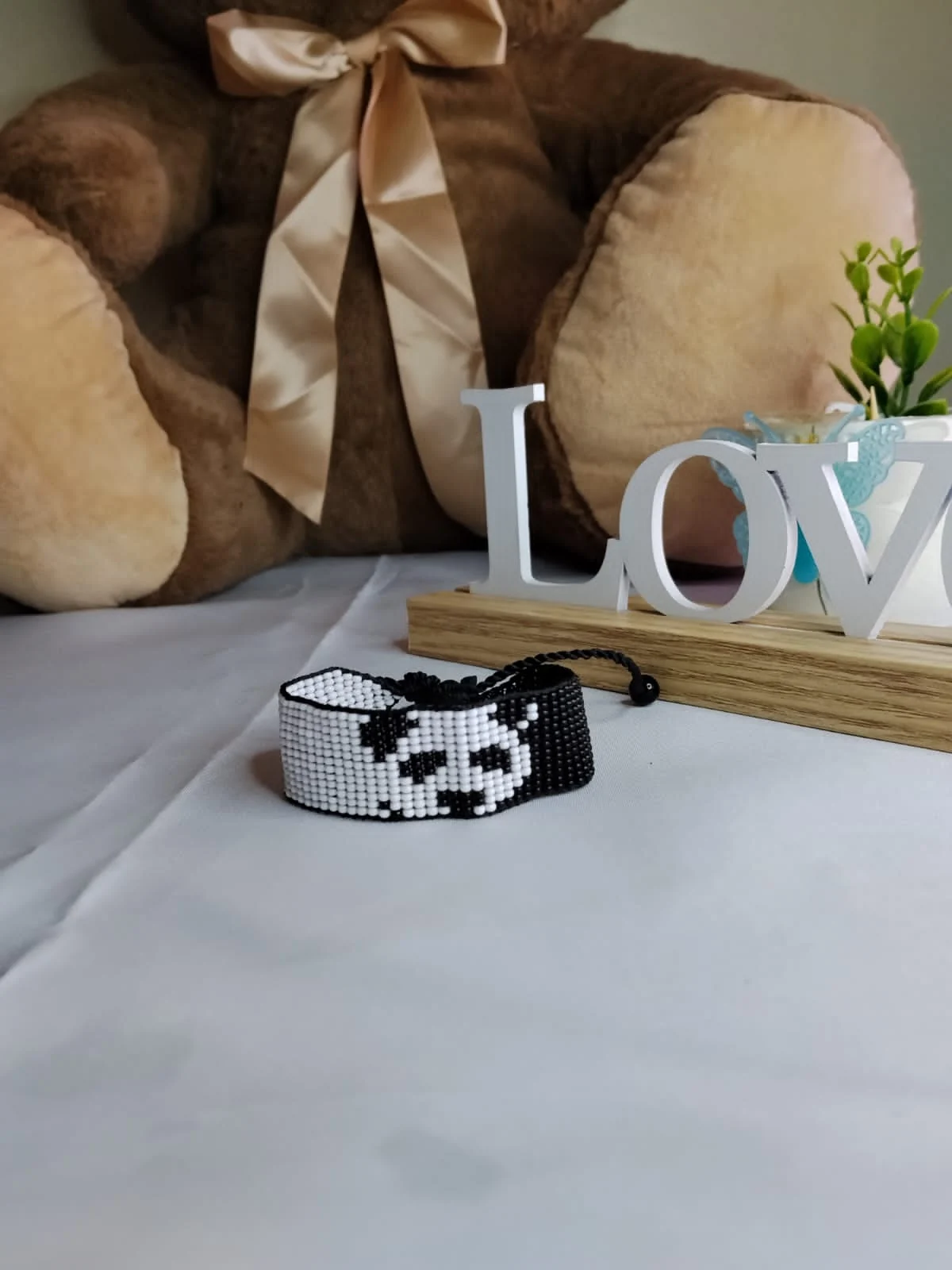 Aura Panda Charm Bracelet (Adjustable Beaded Design)