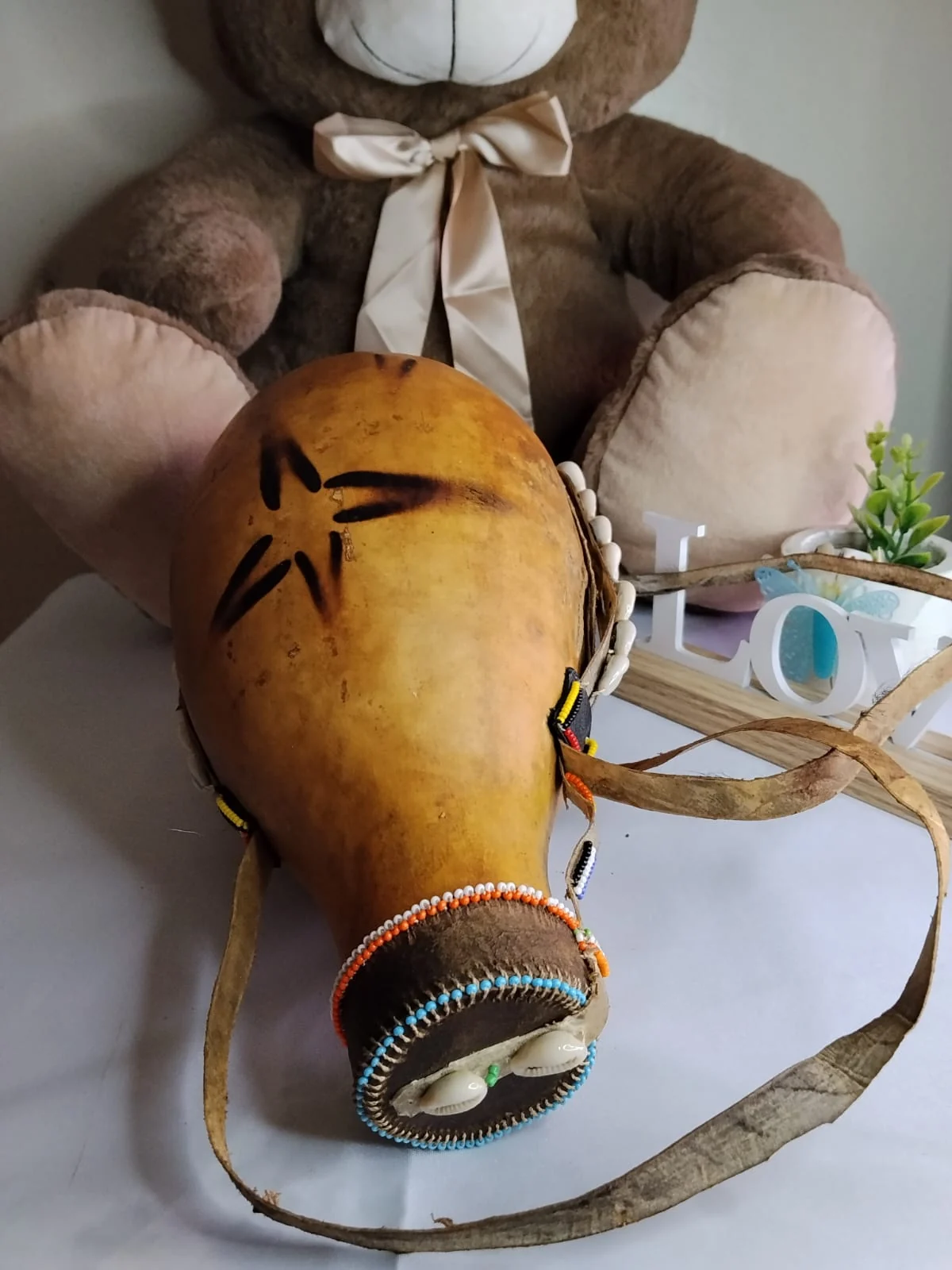 Handcrafted Beaded Sotet / African Gourd